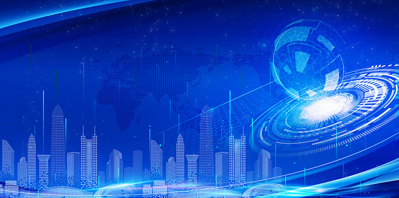 藍(lán)色科技感科技地球科技時代網(wǎng)絡(luò)科技展板背景